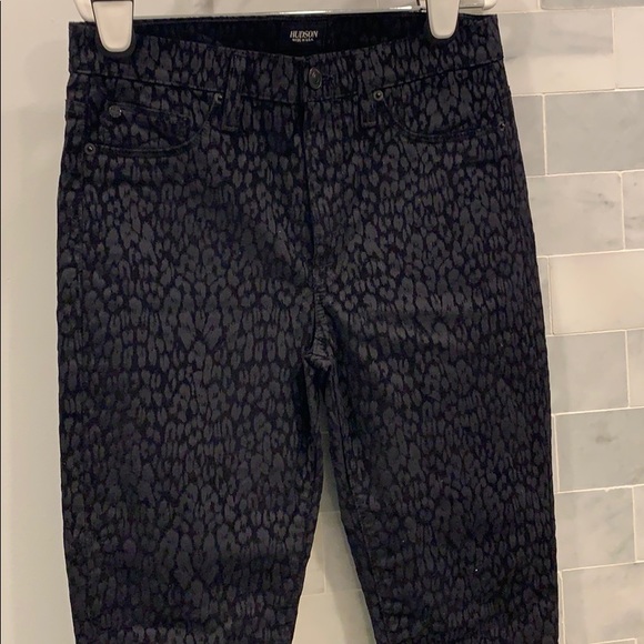 Hudson Black Velvet High Waisted Leopard Jeans - Picture 3 of 6